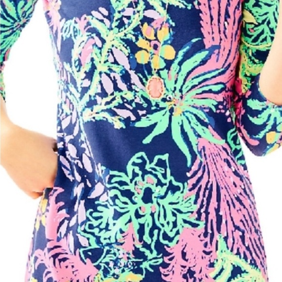 Lilly Pulitzer Off the Shoulder Leaf Print Dress S - Picture 2 of 4